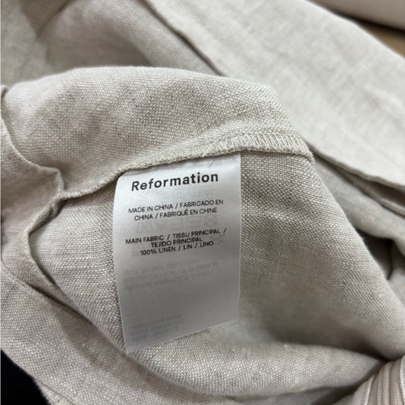 Reformation linen Eva skirt skort oatmeal natural color size 8 - Picture 5 of 5